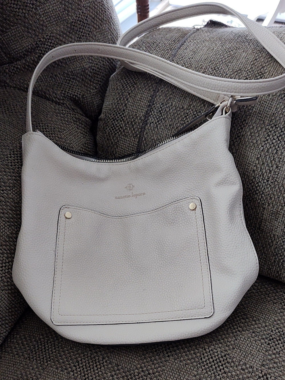 Tan Pebbled Leather Shoulder Bag